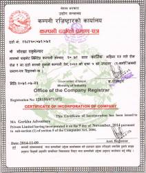 Certificate of incorporation Company  » Click to zoom ->