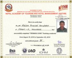 Trek Guide License from Ministry of Tourism.  » Click to zoom ->